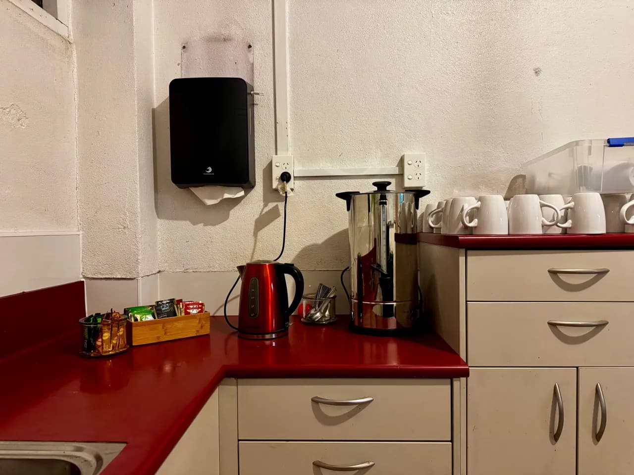 Tea and coffee facilities in the function room kitchenette