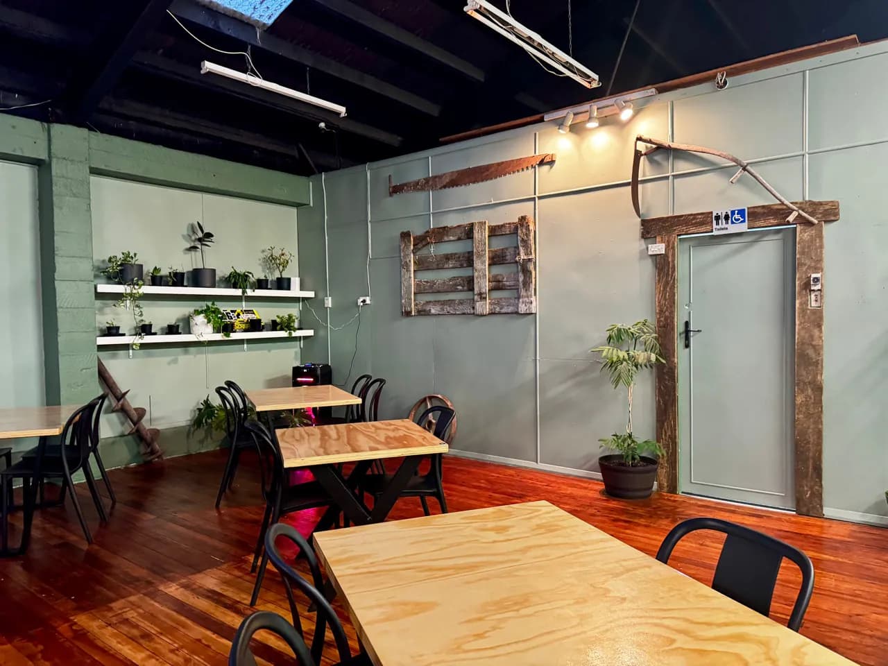 Function room tables and accessible toilet entrance