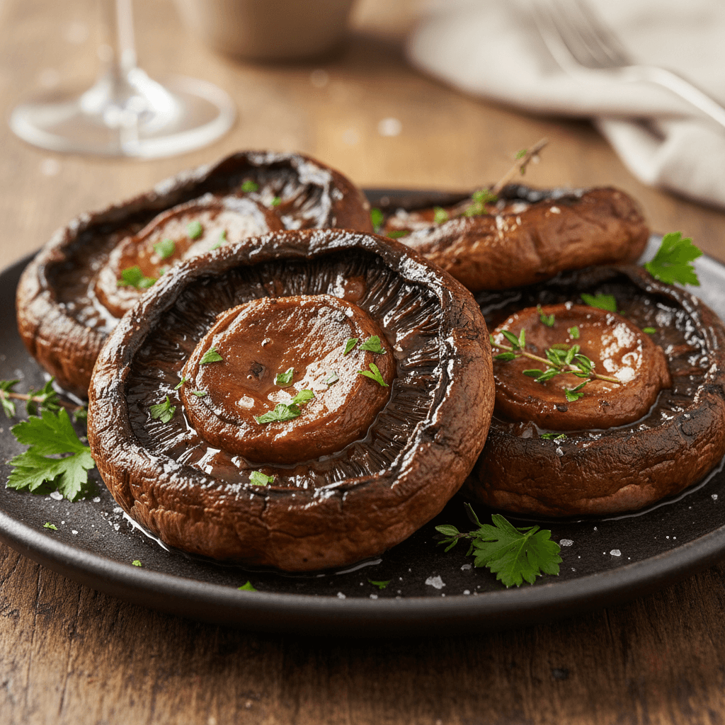 Smoked Confit-Garlic Portabello Mushrooms