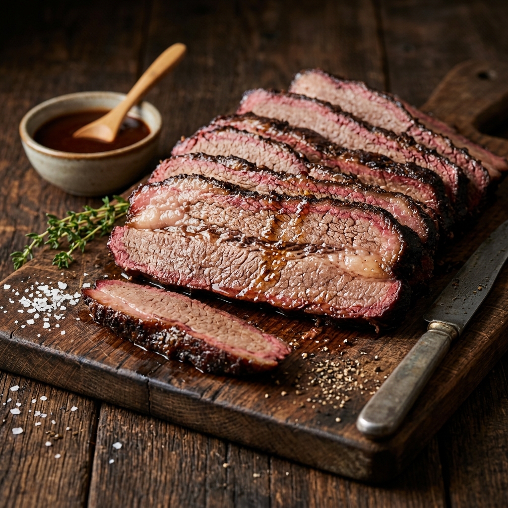 Moist tender slow-smoked BBQ brisket